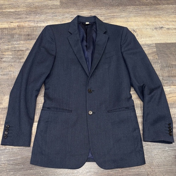Burberry Other - Burberry Virgin Wool Navy Blazer Jacket Size 44R Men’s Made In Italy
